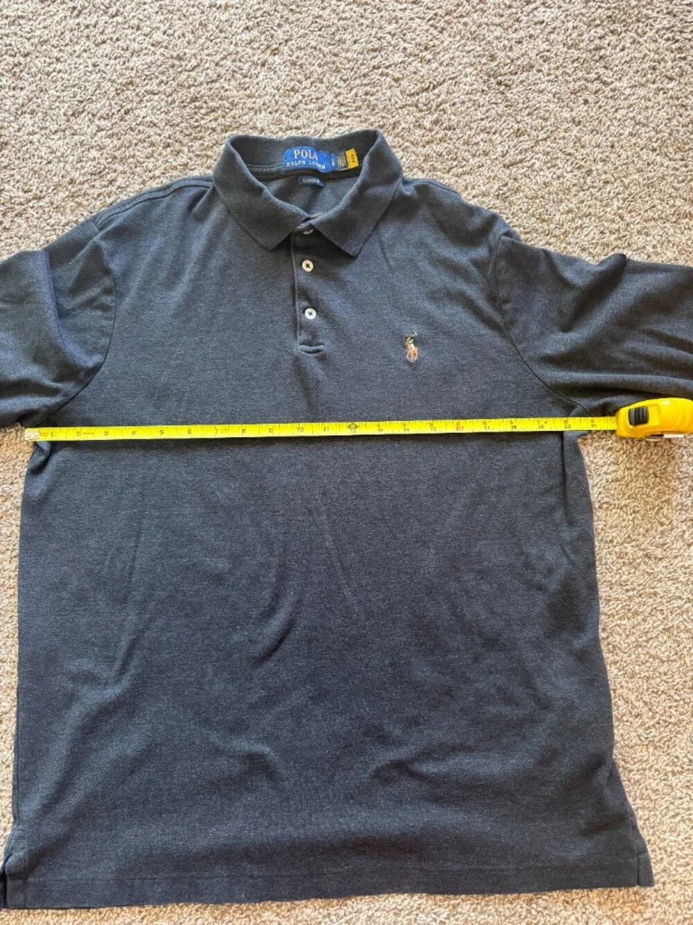 Polo Ralph Lauren Button Long Sleeve Henley Dark Gray Size Large Men's